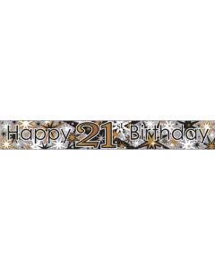Single Banner Age 21 Black & Gold 2.5m Foil Simon Elvin