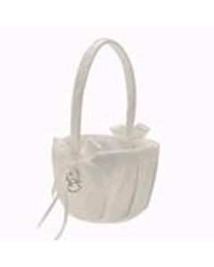 Ivory Double Heart Flower Basket