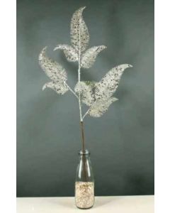 Glitter Fern Leaf Spray Champagne