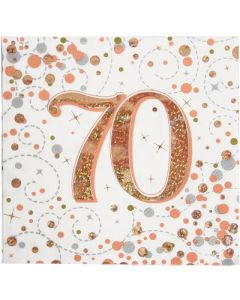 Age 70 Rose Gold Napkins 16pk Oaktree