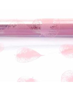 60cm Pale Pink Leaf Cellophane Film