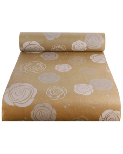 50cm NATURAL KRAft PAPER W/WHITE ROSE HEADS