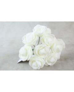 2.5cm Foam Roses Ivory