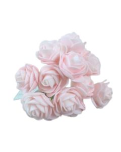 2.5cm Foam Roses Baby Pink