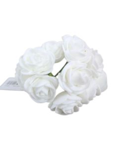 2.5cm Foam Roses White