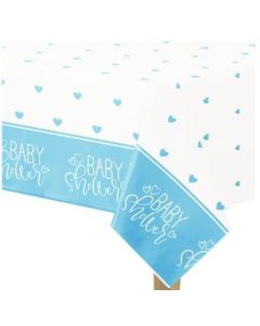Blue Baby Shower Hearts Tablecover Unique
