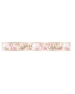 Age 1 Pink Gingham Foil Banner Unique