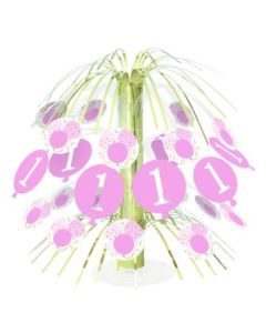Age 1 Pink Gingham Cascade Centerpiece Unique