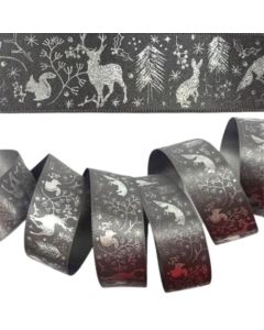 25mm Wildwood Ribbon Smoked Grey/Silver On 20M Reel