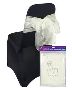 Sheer Organza Chair Sash Ivory 3m x 27cm