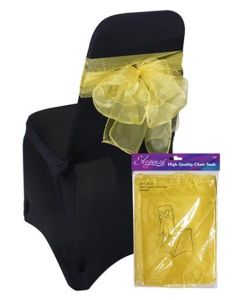 Sheer Organza Chair Sash Gold 3m x 27cm
