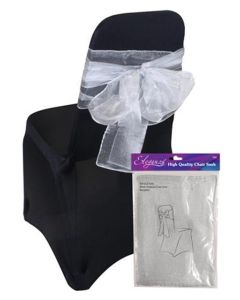 Sheer Organza Chair Sash Silver 3m x 27cm