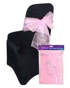 Sheer Organza Chair Sash Soft Pink 3m x 27cm