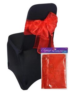 Sheer Organza Chair Sash Red 3m x 27cm