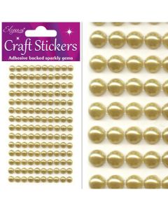 Eleganza Craft Stickers 4mm Pearls Gold