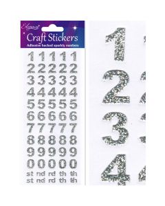 Craft Stickers Bold Number Set Silver