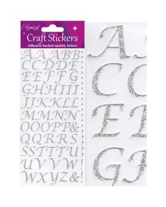 Eleganza Craft Stickers Stylised Alphabet Set Silver