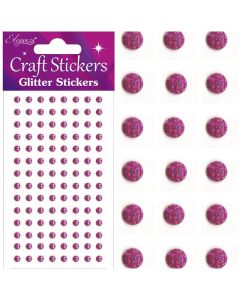 Eleganza Craft Stickers 4mm  Glitter Gems Fuchsia No.28
