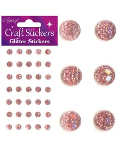 8mm Rose Gold Glitter Gems Pk35 Oaktree