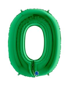 40" Green Number 0 Foil Balloon Grabo