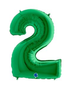 40" Green Number 2 Foil Balloon Grabo