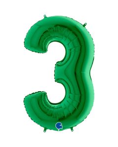 40" Green Number 3 Foil Balloon Grabo