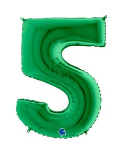40" Green Number 5 Foil Balloon Grabo