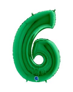 40" Green Number 6 Foil Balloon Grabo