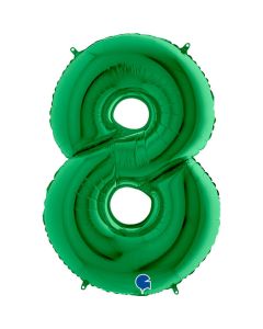 40" Green Number 8 Foil Balloon Grabo
