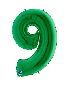 40" Green Number 9 Foil Balloon Grabo