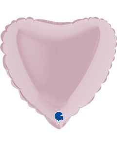 9" Pastel Pink Heart Air-Fill Foil Balloon Unpackaged Grabo