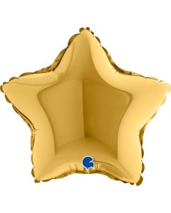 9" Gold 5 Star Air-Fill Foil Balloon Unpackaged Grabo