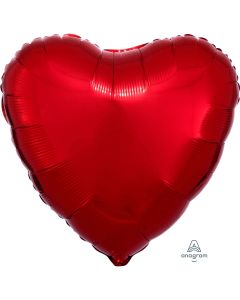 18" Metallic Red Heart Foil Balloon Unpackaged Anagram