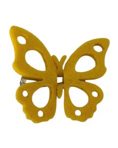 Yellow Felt Butterfly Clips Pk6