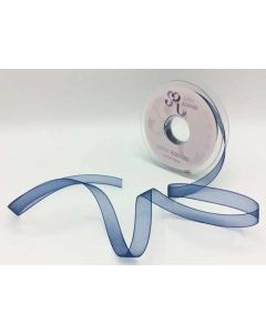10mm Plain Organza Ribbon Navy
