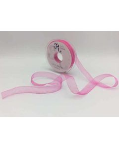 15mm Plain Organza Ribbon Shocking Pink