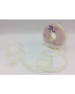 15mm Plain Organza Ribbon Baby Maize