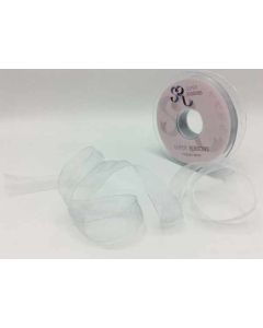 15mm Plain Organza Ribbon Silver