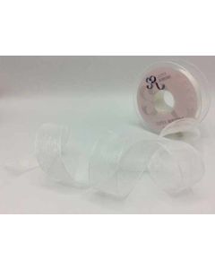 25mm Plain Organza Ribbon White