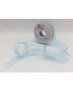 25mm Plain Organza Ribbon Baby Blue