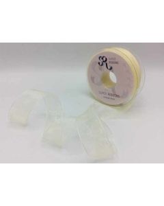 25mm Plain Organza Ribbon Baby Maize