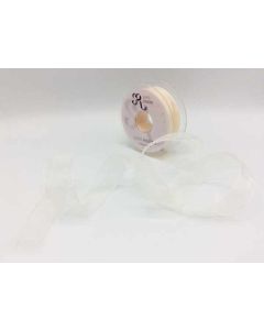 25mm Plain Organza Ribbon Cream