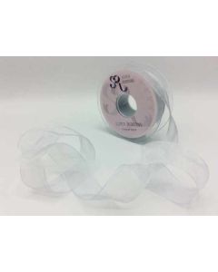 25mm Plain Organza Ribbon Silver