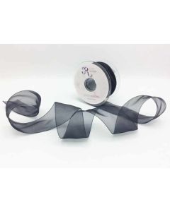 40mm Organza Ribbon Black