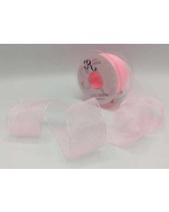 40mm Plain Organza Ribbon Baby Pink