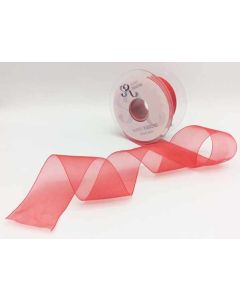 40mm Plain Organza Ribbon Red