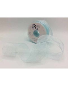 40mm Plain Organza Ribbon Baby Blue