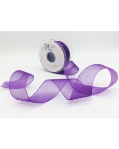 40mm Plain Organza Ribbon Purple