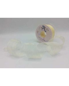 40mm Plain Organza Ribbon Baby Maize