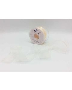 40mm Plain Organza Ribbon Cream